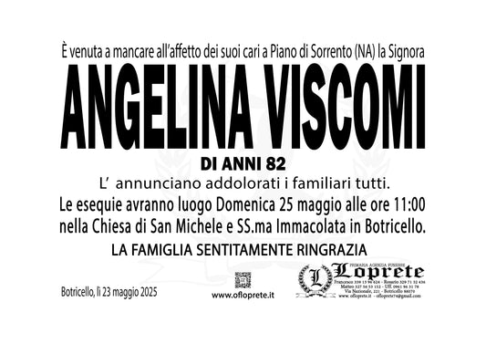 ANGELINA VISCOMI DI ANNI 82