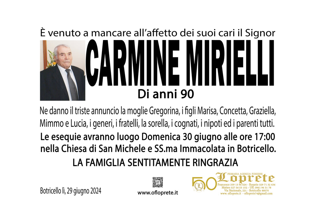 CARMINE MIRIELLI di anni 90