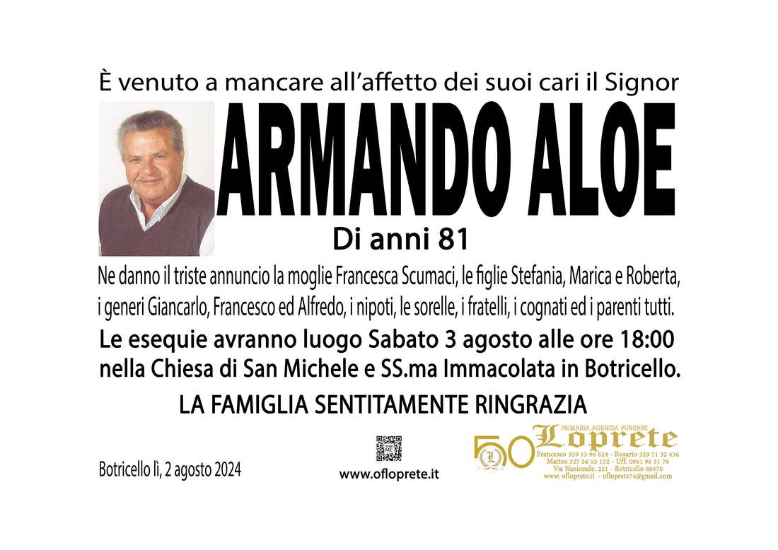 ARMANDO ALOE DI ANNI 81