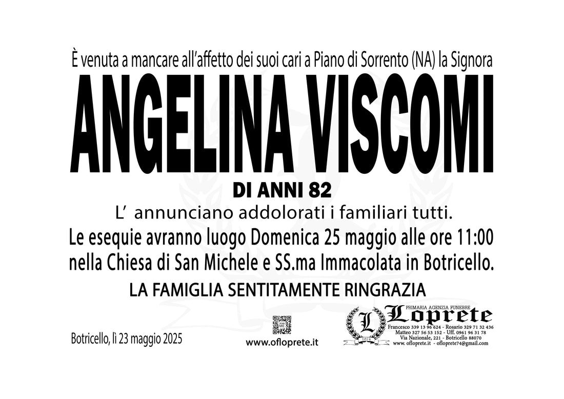 ANGELINA VISCOMI DI ANNI 82