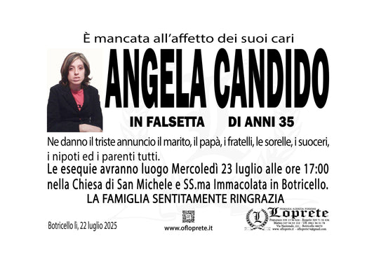 ANGELA CANDIDO IN FALSETTA DI ANNI 35