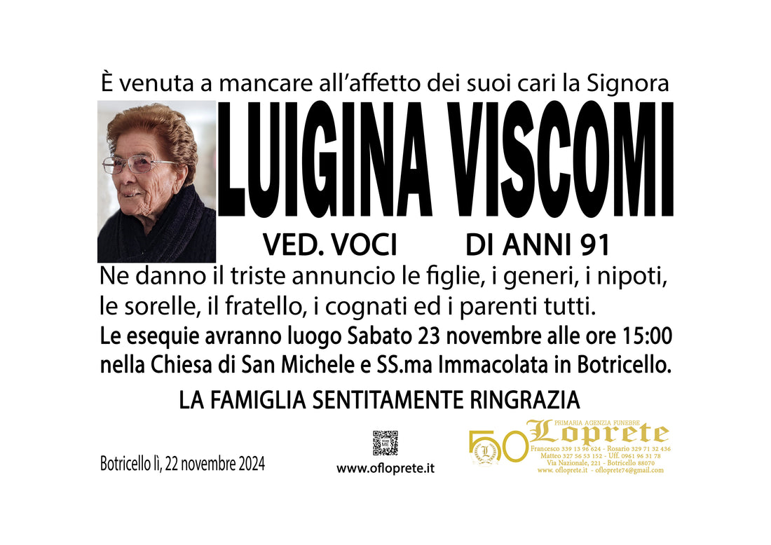 LUIGINA VISCOMI VED. VOCI DI ANNI 91
