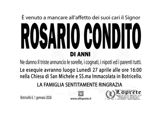ROSARIO CONDITO DI ANNI 74