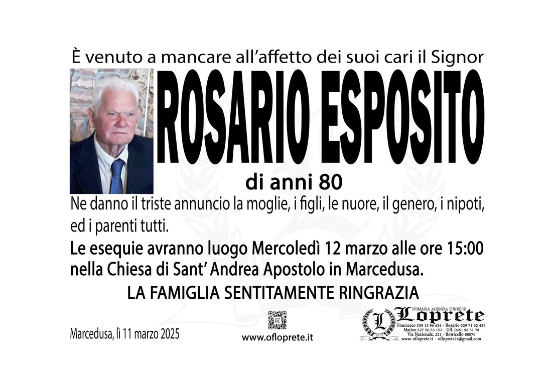 ROSARIO ESPOSITO DI ANNI 80