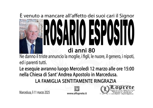 ROSARIO ESPOSITO DI ANNI 80
