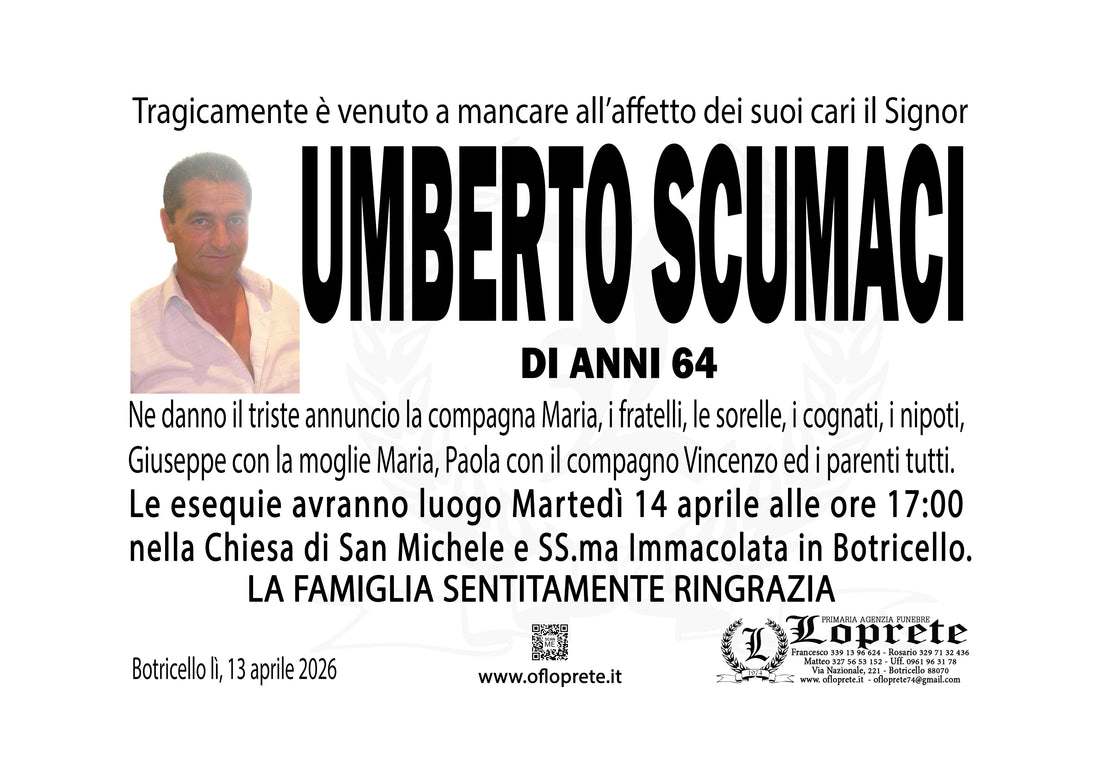 UMBERTO SCUMACI DI ANNI 64