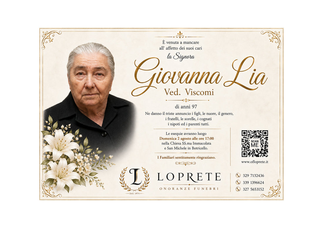 GIOVANNA LIA VED. VISCOMI DI ANNI 97