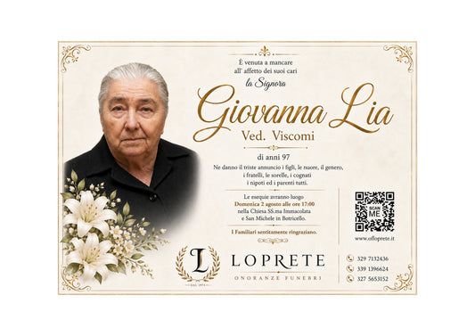 GIOVANNA LIA VED. VISCOMI DI ANNI 97