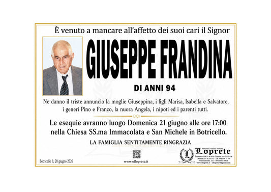 GIUSEPPE FRANDINA DI ANNI 94
