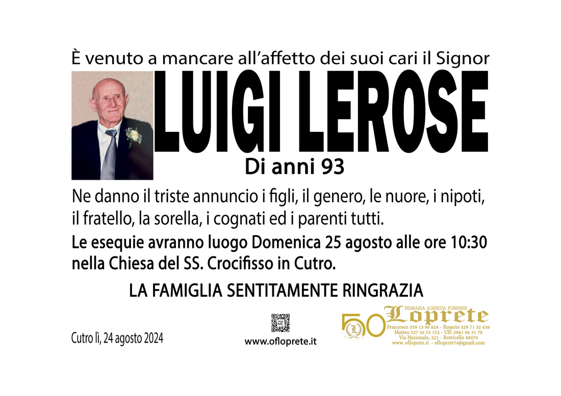 LUIGI LEROSE DI ANNI 93