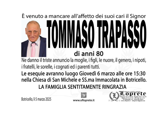 TOMMASO TRAPASSO DI ANNI 80