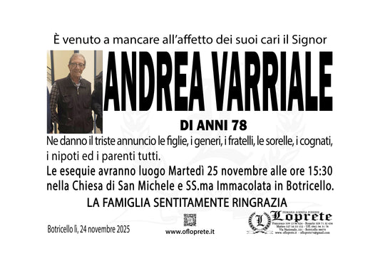 ANDREA VARRIALE DI ANNI 78